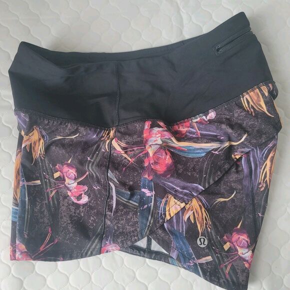 Lululemon Speed Up Mid-Rise Lined Short 4"Veiled Floral Black Multi Size 4 - Picture 12 of 13